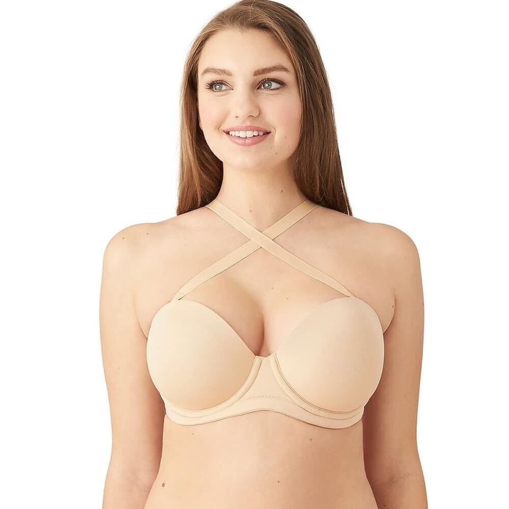 Wacoal Strapless Bra Red Carpet Multiway 854119 Moulded Padded Nude Size 38G - Picture 2 of 14